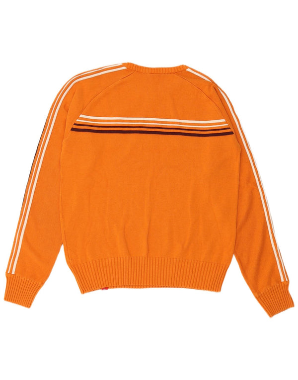 S.Oliver Damen-Pullover mit U-Boot-Ausschnitt, Gr. 18, XL, orange gestreift, Baumwolle
