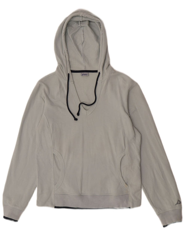 Asics Damen Kapuzenpullover UK 10 Small Grau Baumwolle Sport