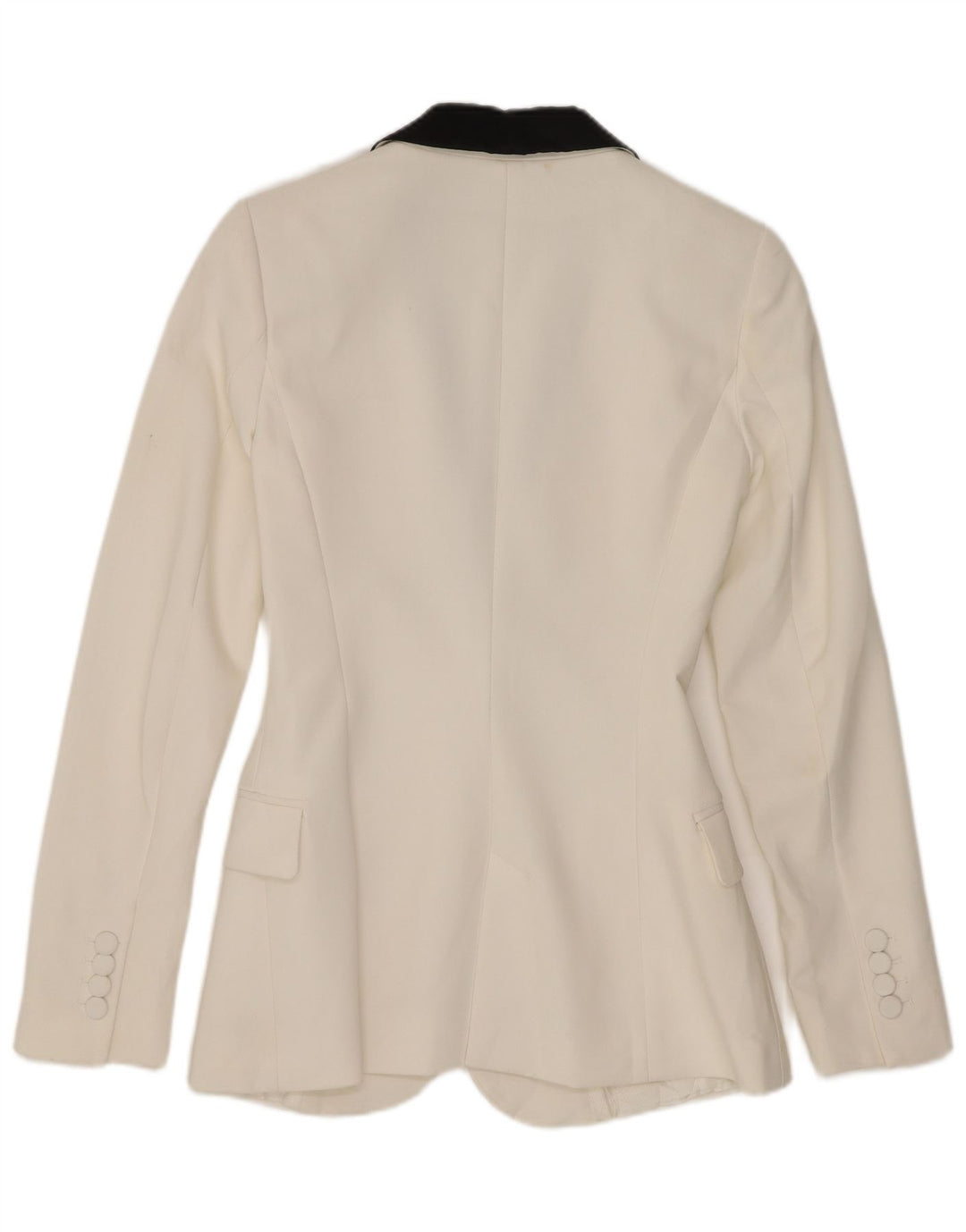Zara Damen 2-Knopf-Blazerjacke UK 6 XS Weißer Colourblock-Polyester