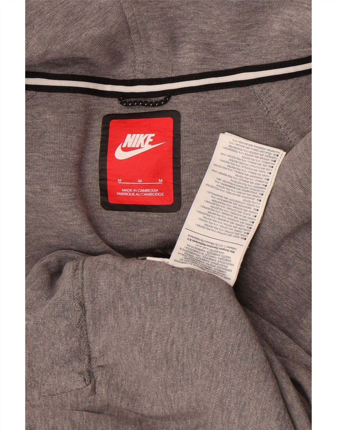 Nike Damen Zip Hoodie Pullover UK 14 Mittelgraue Baumwolle