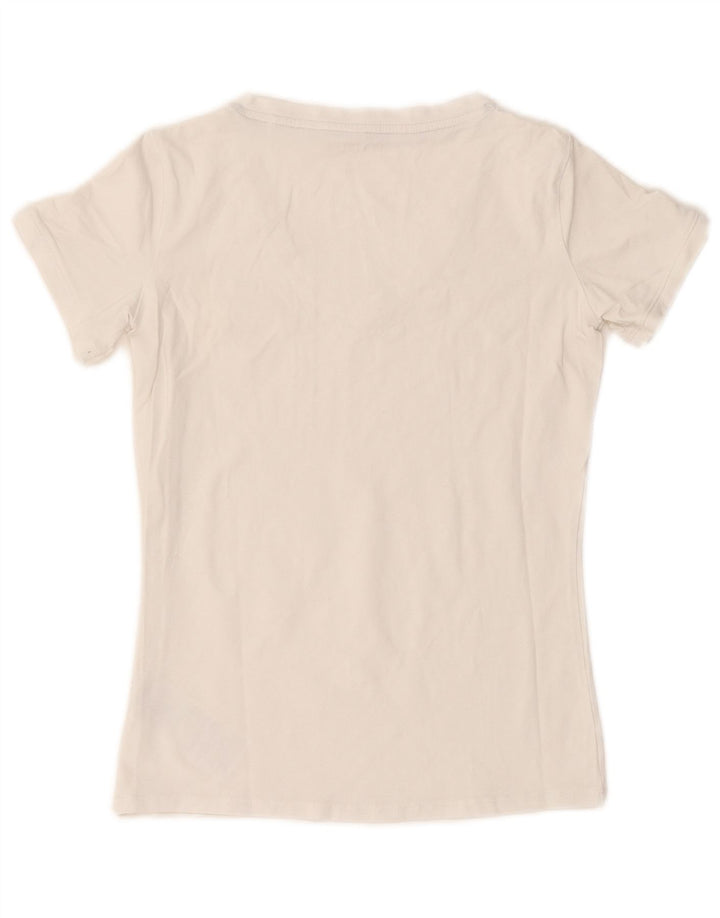 Guess Damen T-Shirt Top UK 12 Mittelweiße Baumwolle