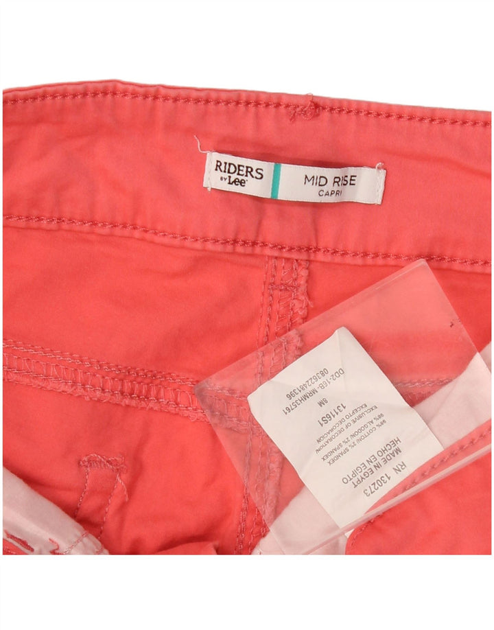 LEE Damen Riders Mid Rise Capri-Hose US 8 Medium W30 L18 Rote Baumwolle