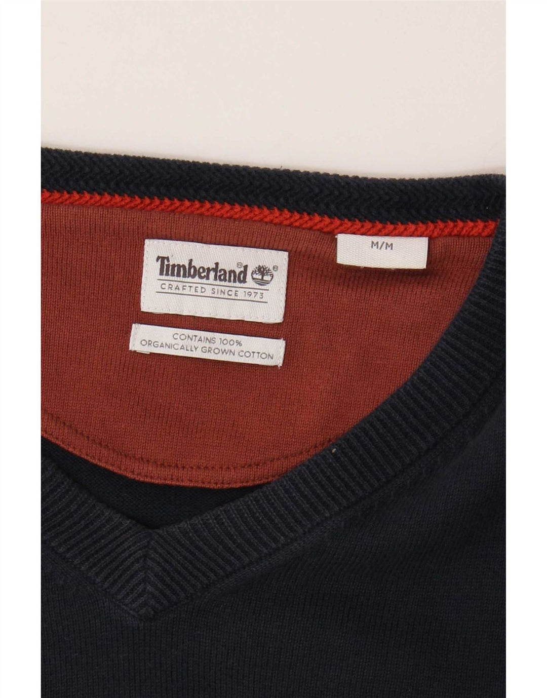 Timberland Herren-Pullover mit V-Ausschnitt aus mittelblauer Baumwolle
