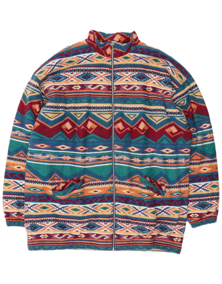Trigema Herren Fleecejacke UK 42 XL Mehrfarbiges geometrisches Polyester