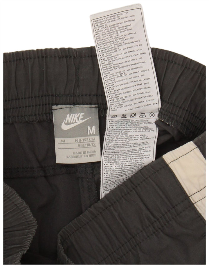 NIKE Boys Graphic Cargo Bermuda Shorts 10-11 Years Medium Grey Colourblock