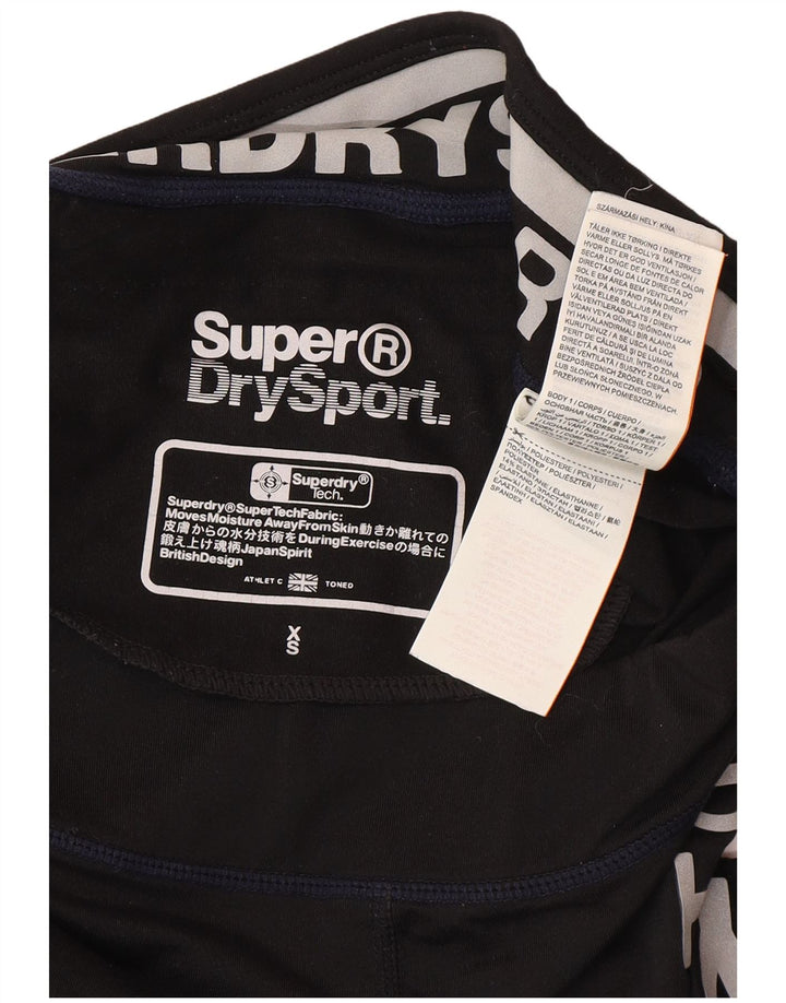 Superdry Damen Capri-Leggings mit Grafik, UK 6, XS, Schwarz, Polyester