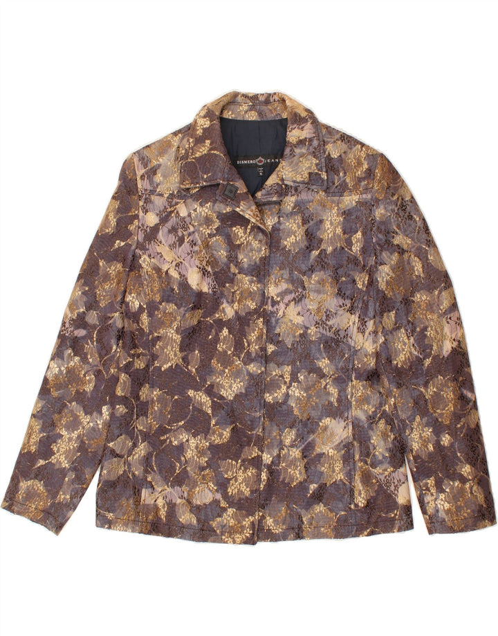 DISMERO Womens Bomber Jacket UK 18 XL Purple Floral Polyester Vintage DISMERO and Second-Hand DISMERO from Messina Hembry 