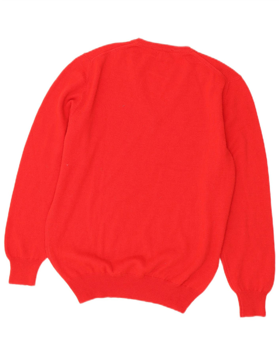 Vintage Damen Pullover mit V-Ausschnitt IT 46 Großes rotes Acryl