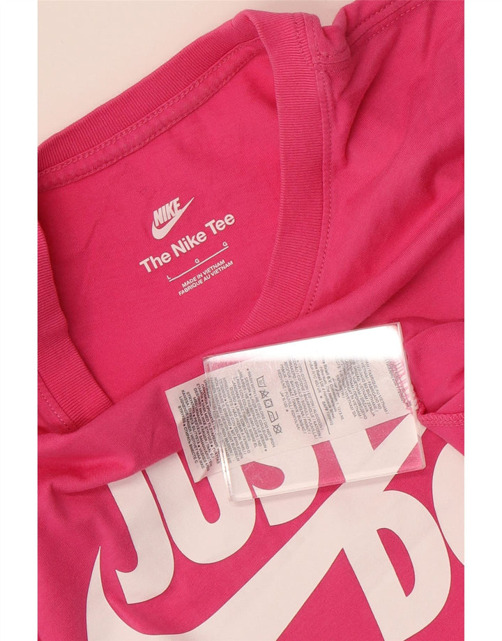 NIKE Herren-T-Shirt mit Grafik, Größe L, Rosa, Baumwolle
