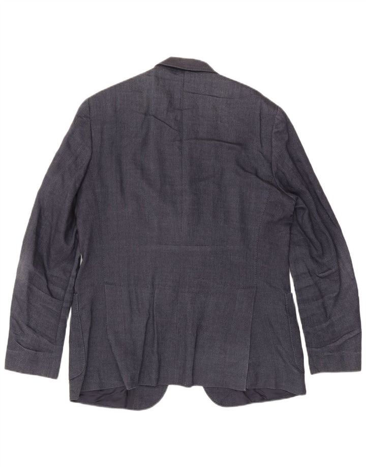 MASSIMO DUTTI Herren 3-Knopf-Blazerjacke EU 54 XL Marineblaue Wolle