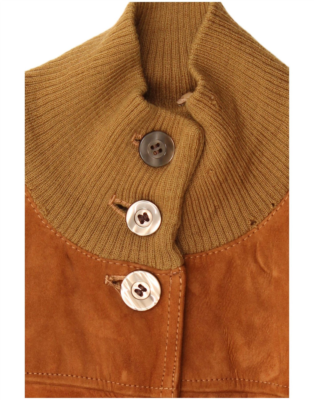 Vintage Damen Wildleder Bomberjacke IT 48 XL Braunes Leder