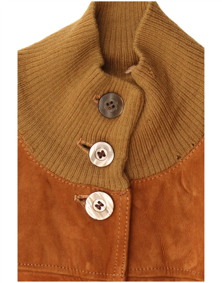 Vintage Damen Wildleder Bomberjacke IT 48 XL Braunes Leder