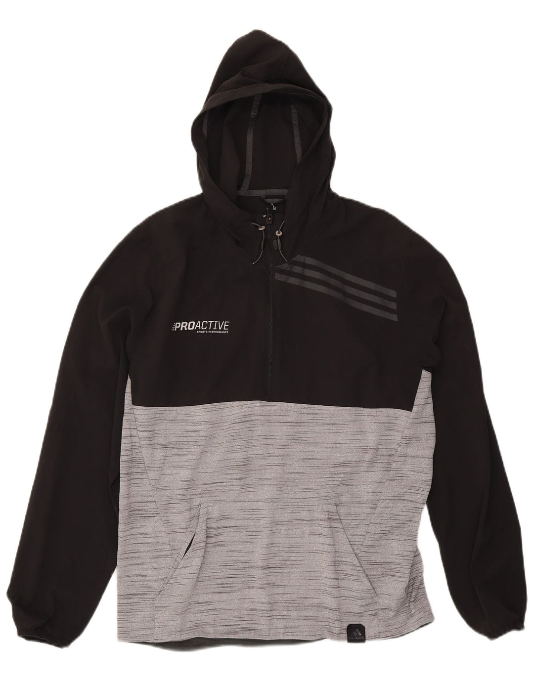 ADIDAS Herren Climalite Graphic Hoodie Pullover Mittelschwarz Farbblock