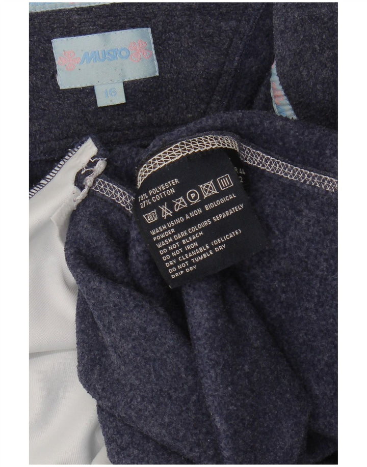 MUSTO Womens Oversized Sweatshirt Jumper UK 16 Large Navy Blue Floral