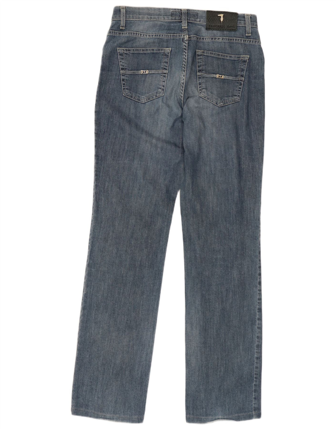 TRUSSARDI Damen Straight Jeans W26 L30 Blaue Baumwolle