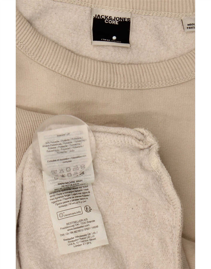 Jack & Jones Herren Sweatshirt Pullover Small Beige Baumwolle