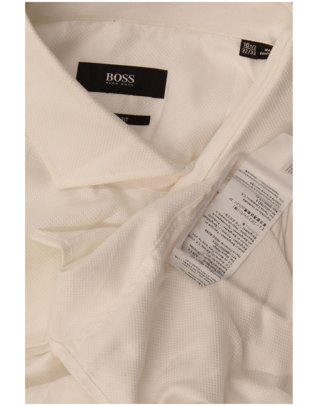 Hugo Boss Herren-Hemd, groß, Größe 16 1/2 groß, weiße Baumwolle
