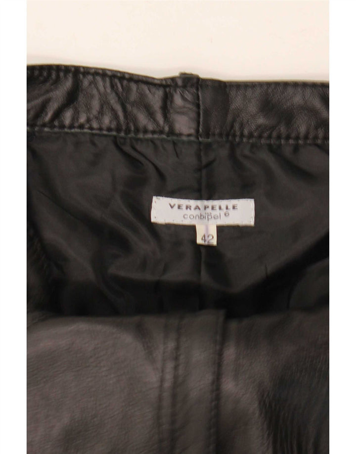 Conbipel Damen gerade Lederhose IT 42 Medium W27 L30 Schwarz