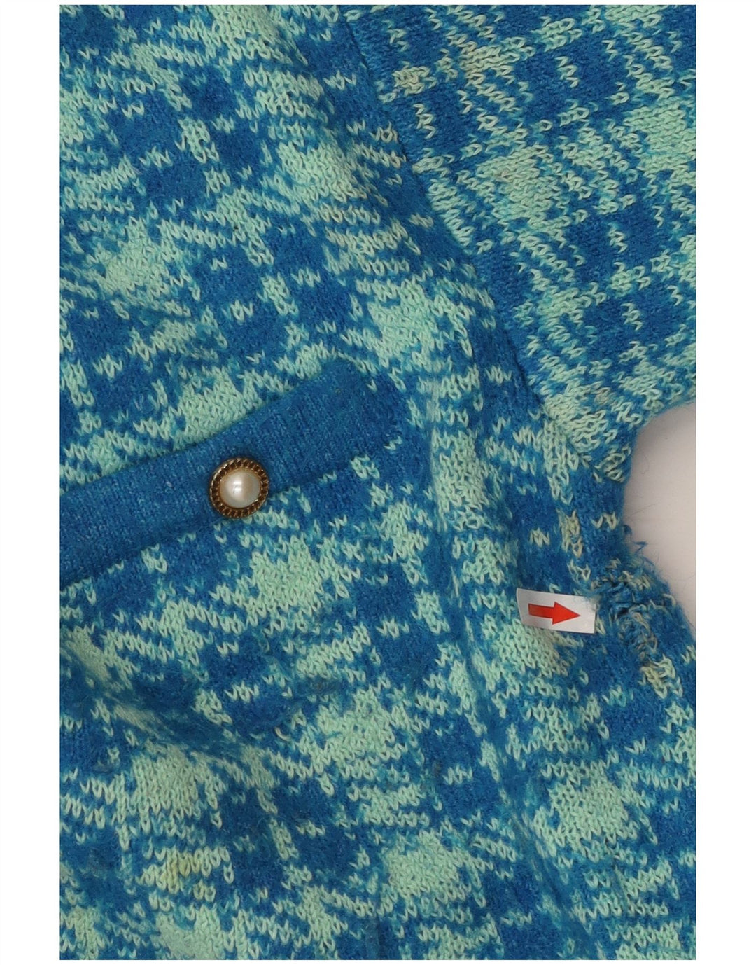 Zara Damen-Strickjacke in Übergröße, Gr. 10, Größe S, blau, Hahnentritt-Baumwolle