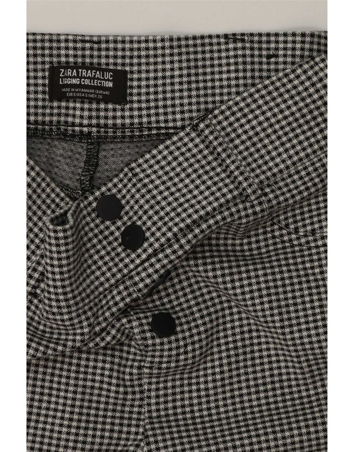 Zara Damen Trafaluc Leggings UK 8 Small Black Gingham