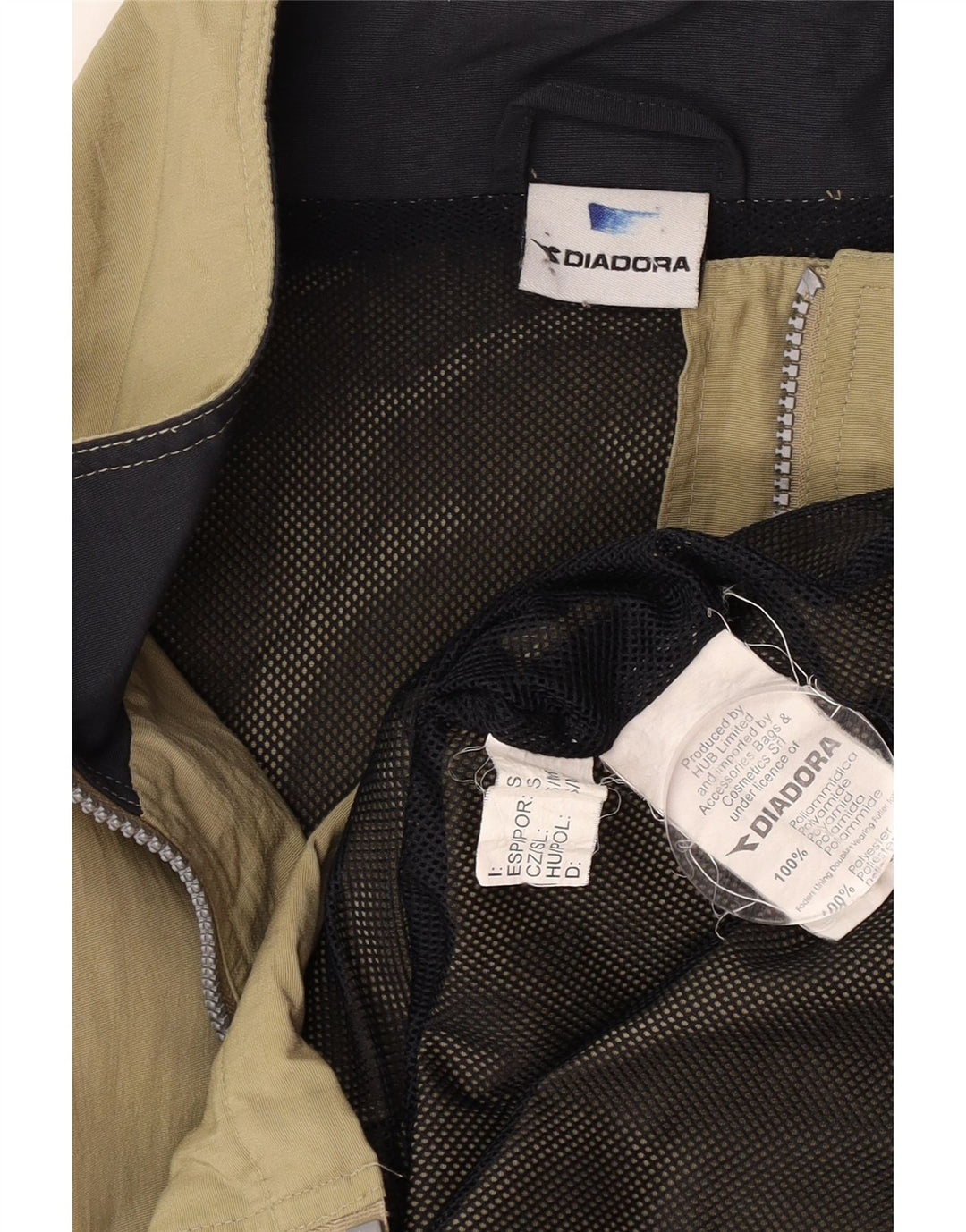 Diadora Herren Loose Fit Regenjacke UK 36 Small Khaki Polyamid