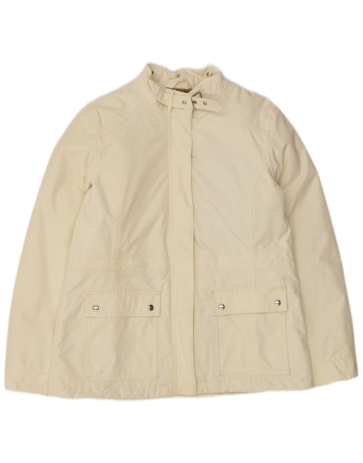 Übergroße Windjacke für Damen von Lands End, UK 10, Größe S, gebrochenes weißes Nylon