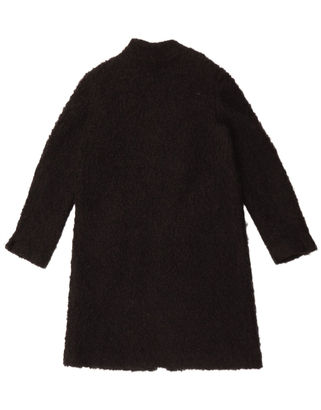 Zara Damen Teddy Open Overcoat UK 14 Medium Schwarz Acryl