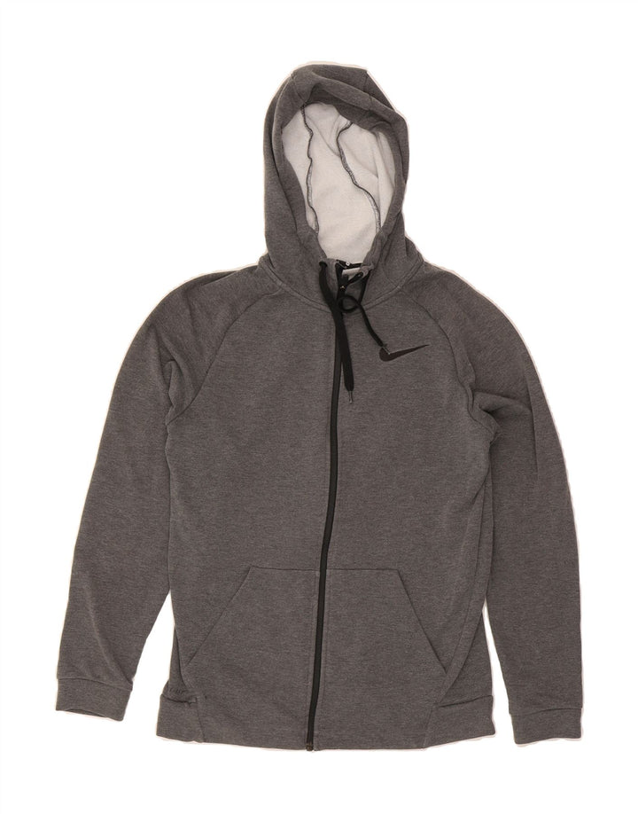 NIKE Mens Dri Fit Zip Hoodie Sweater Medium Grey Polyester Vintage Nike and Second-Hand Nike from Messina Hembry 