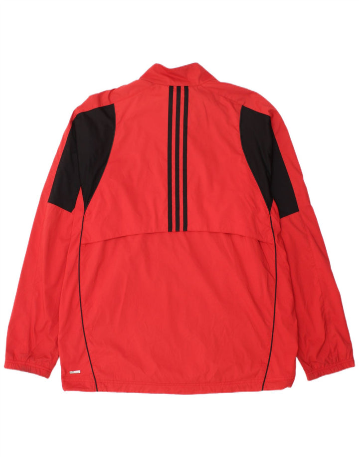 Adidas Herren Clima Proof Regenjacke UK 42 XL Rot Colourblock Polyester