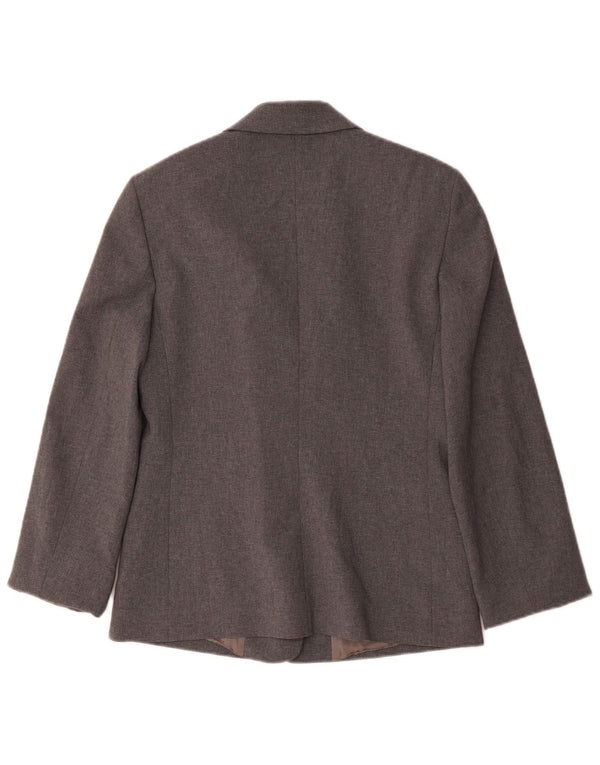 Benetton Damen-Blazerjacke mit 3 Knöpfen, IT 44, mittelgraues Polyester
