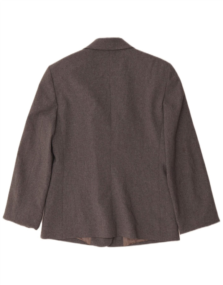 Benetton Damen-Blazerjacke mit 3 Knöpfen, IT 44, mittelgraues Polyester