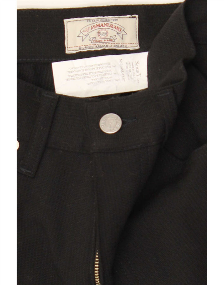 Armani Damen Slim Freizeithose W31 L31 Schwarze Wolle
