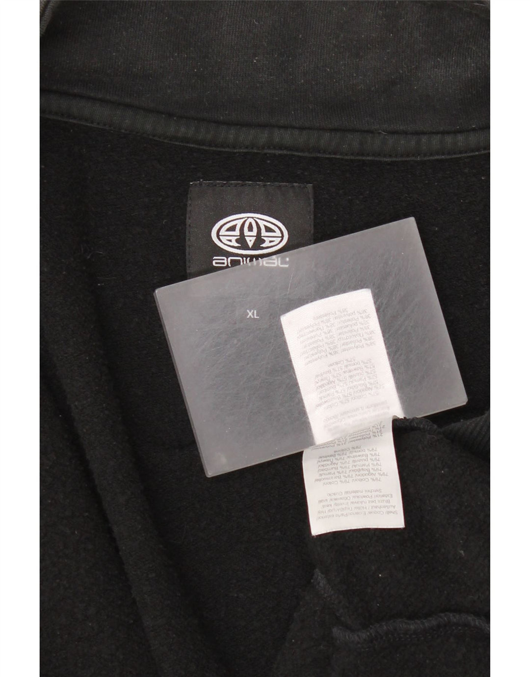 Animal Herren-Trainingsanzugoberteil mit Grafik, XL, schwarze Baumwolle