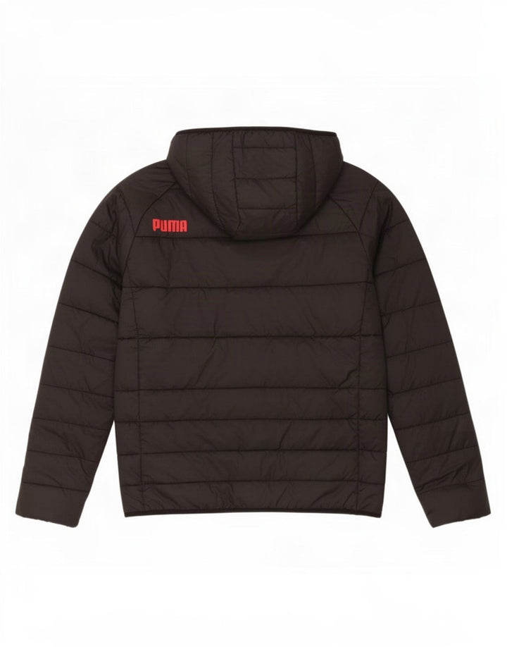 Puma Jungen AC Milan Wattierte Jacke mit Kapuze, 13–14 Jahre, schwarzes Polyester
