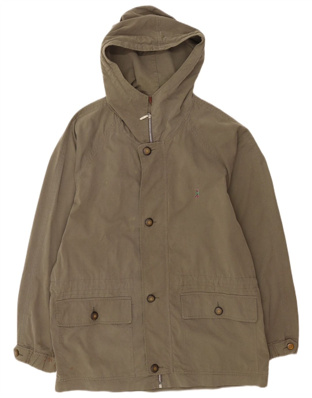 Belfe Herren Parka mit Kapuze IT 52 XL Khaki Baumwolle