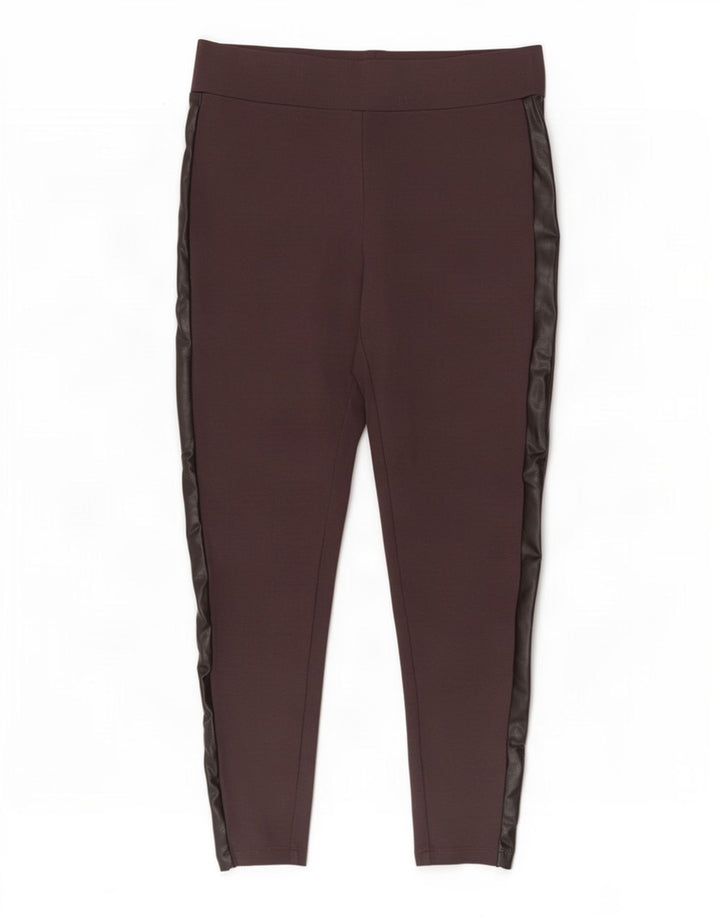 Marks & Spencer Damen Crop Leggings UK 12 Medium Burgund Viskose