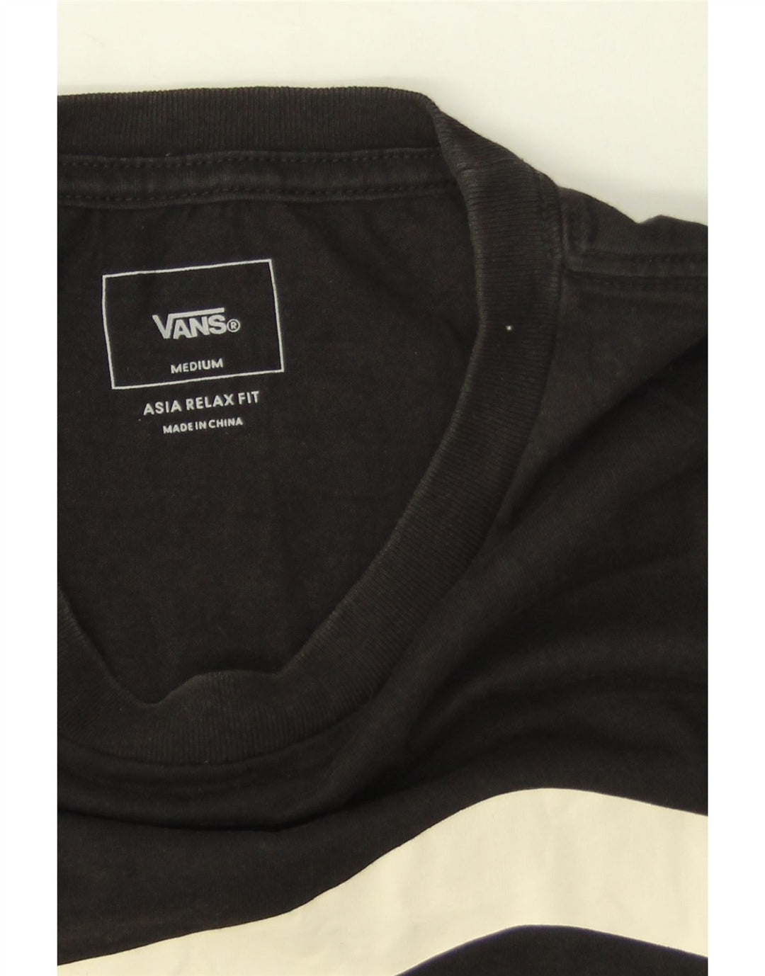 Vans Relaxed Fit T-Shirt-Oberteil für Herren aus mittelschwarzer Colourblock-Baumwolle