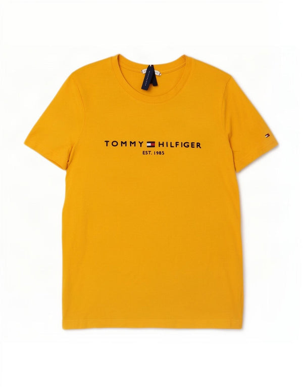 Tommy Hilfiger Damen Grafik-T-Shirt-Oberteil UK 6 XS Gelb Baumwolle