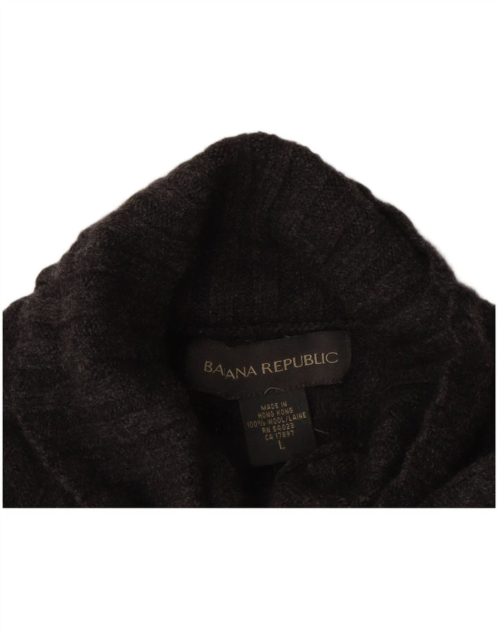 Rollkragenpullover für Herren von Banana Republic, groß, aus grauer Wolle