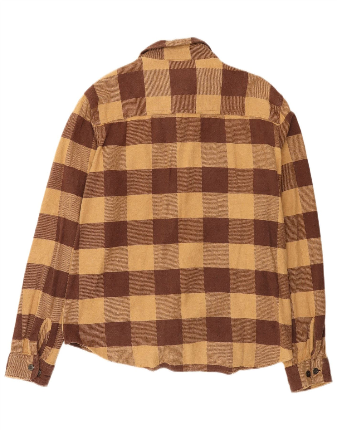 HUF Herren-Flanellhemd, groß, braun, Gingham-Baumwolle