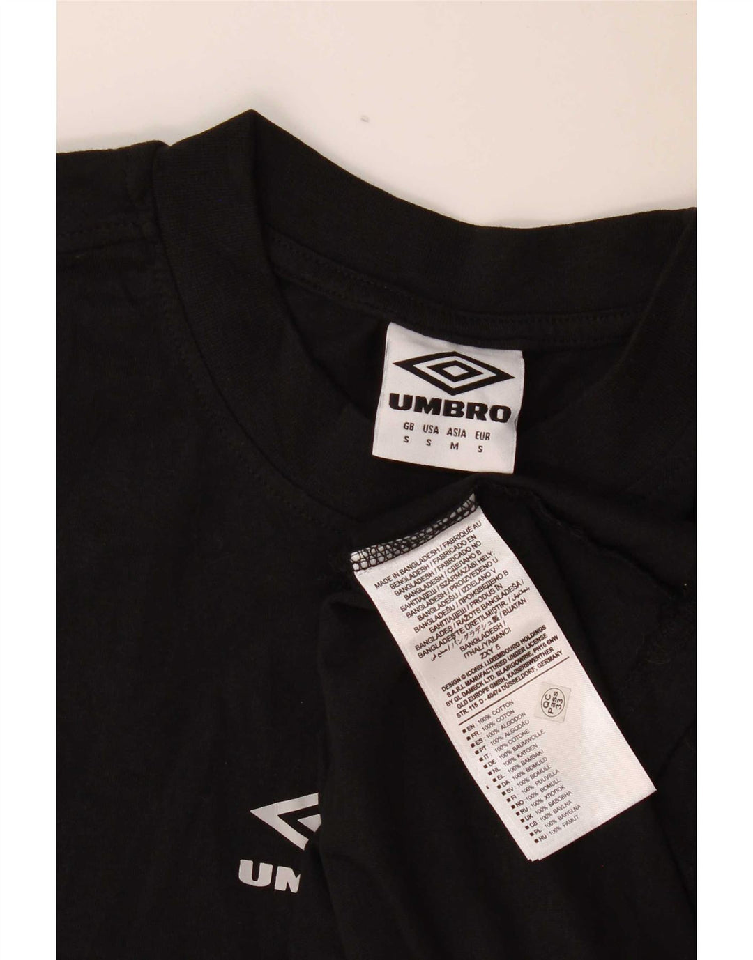 Umbro Herren-T-Shirt mit Grafik, Größe S, schwarze Baumwolle