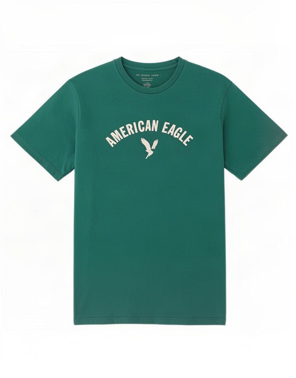 American Eagle Herren-T-Shirt mit Standard-Passform, Grafik, Größe L, Grün, Baumwolle