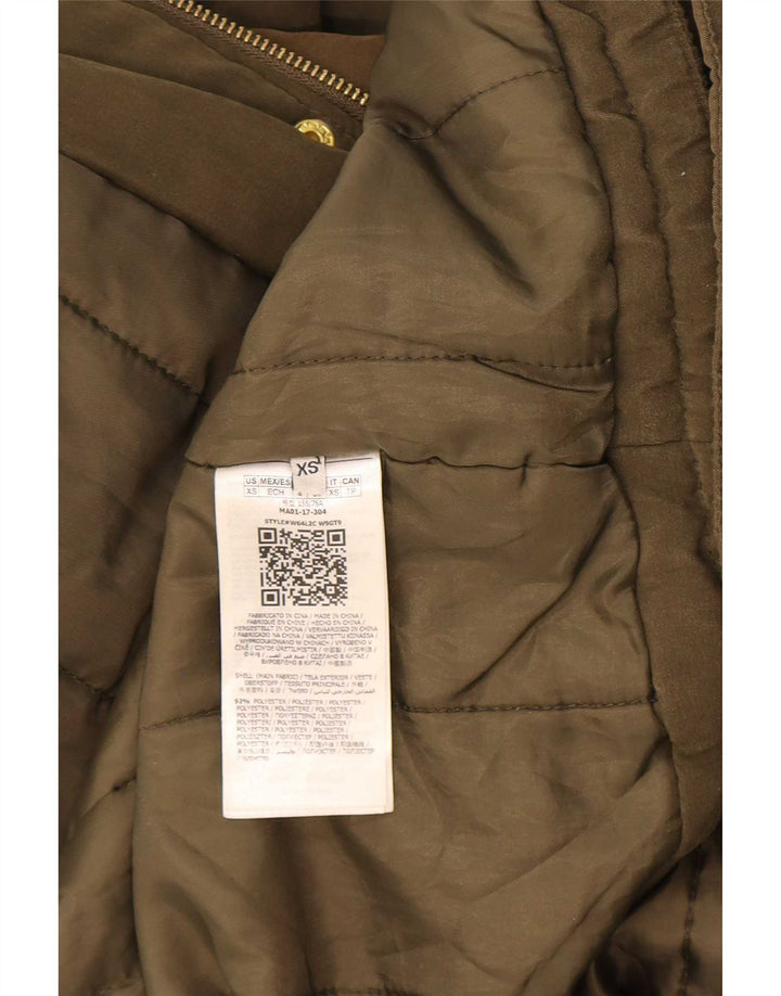 Guess Damen-Parka mit Kapuze, übergroß, UK 6, XS, Khaki, Polyester
