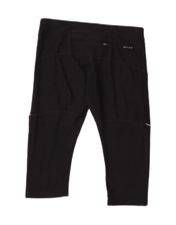 Nike Damen Dri Fit Capri-Leggings UK 14 Mittelschwarzes Polyester