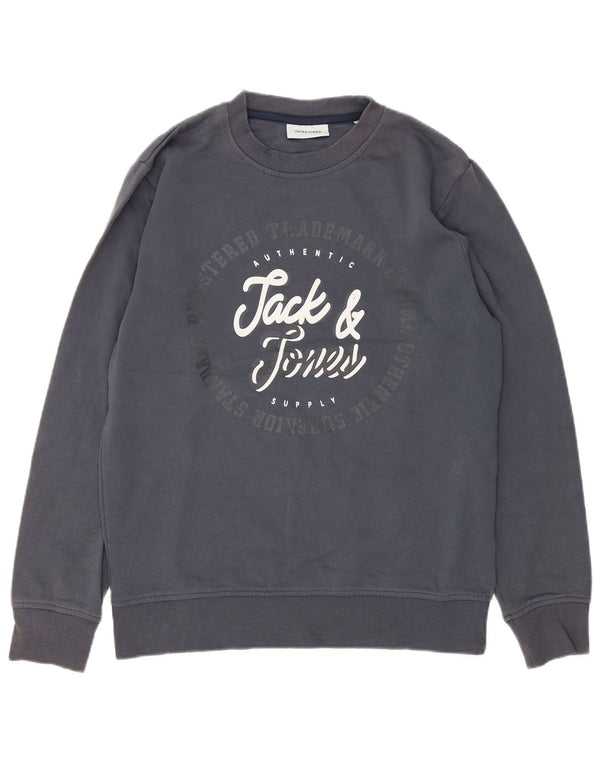 Jack & Jones Herren Grafik-Sweatshirt-Pullover Mittelgrau