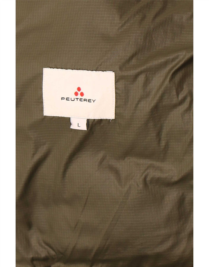 PEUTEREY Wattierte Damenjacke mit Kapuze, UK 16, Größe L, Khaki, Polyamid