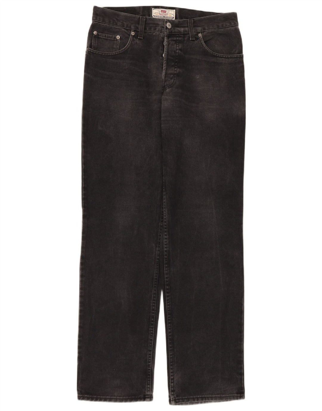 Levi's Herren Straight Jeans W33 L34 Schwarze Baumwolle