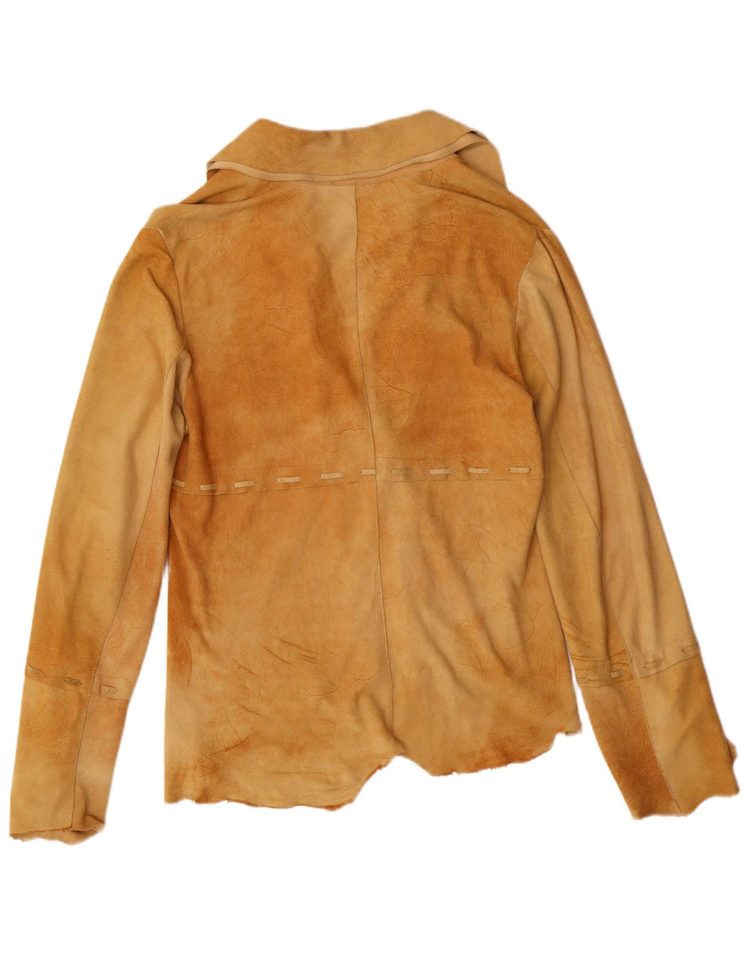 Fontanelli Damen Wildleder-Hemdjacke IT 46 Large Beige Leder