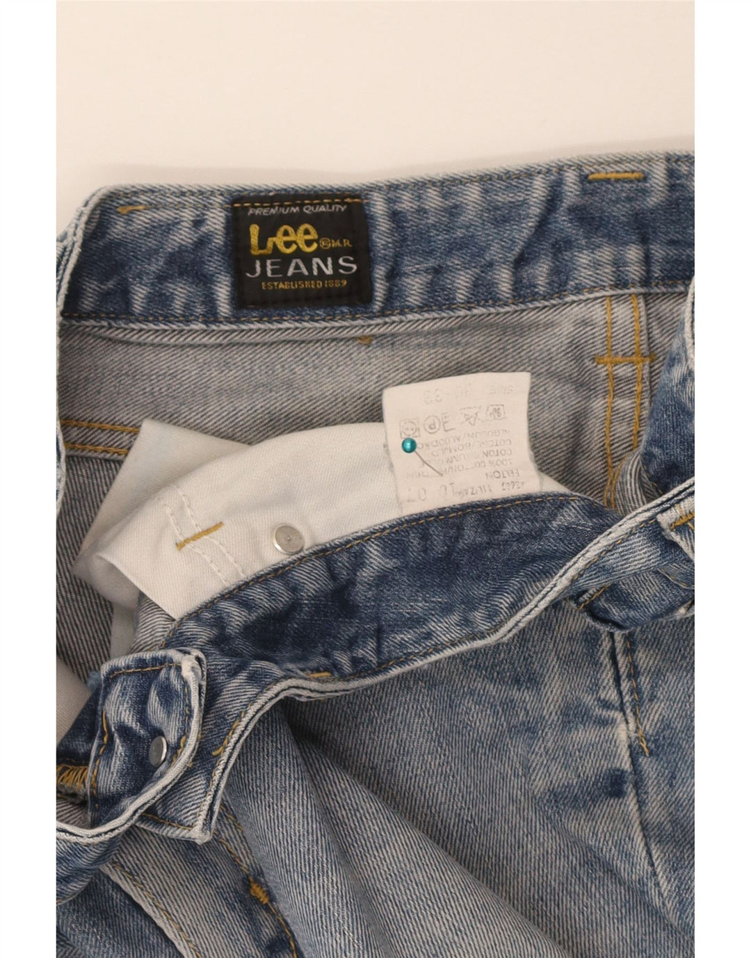 Lee Herren Felton Denim Shorts W30 Mittelblaue Baumwolle