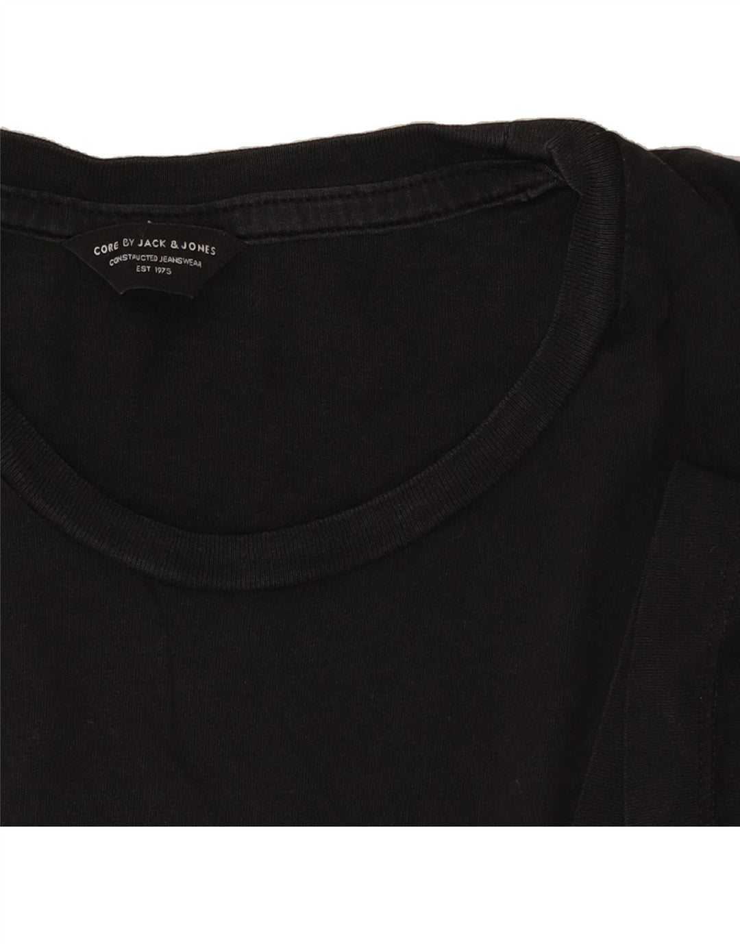 JACK & JONES Mens Graphic T-Shirt Top Medium Black Colourblock Cotton Vintage Jack & Jones and Second-Hand Jack & Jones from Messina Hembry 